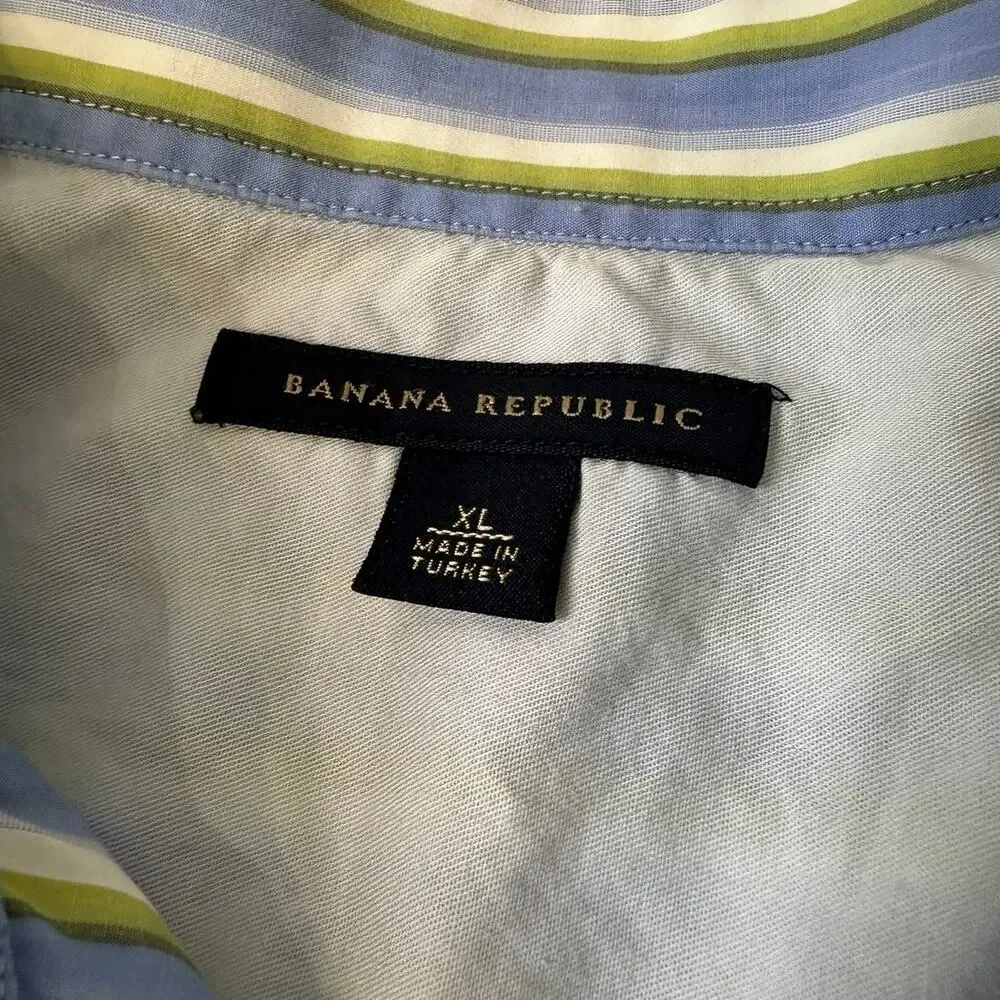 Men's‎ Banana Republic Striped Button-Down Shirt Size XL